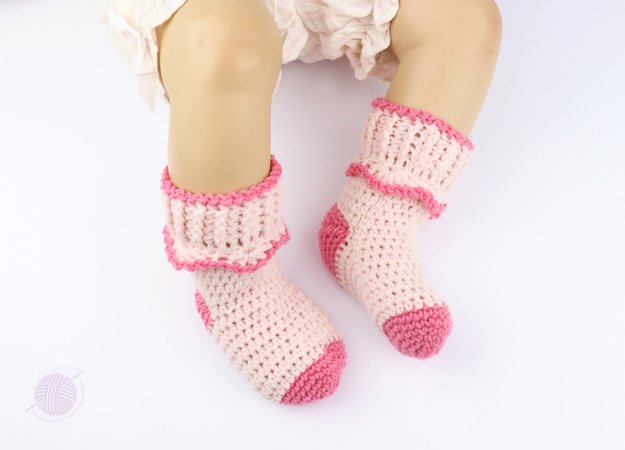 Babysöckchen selber häkeln DIY Baby Socken