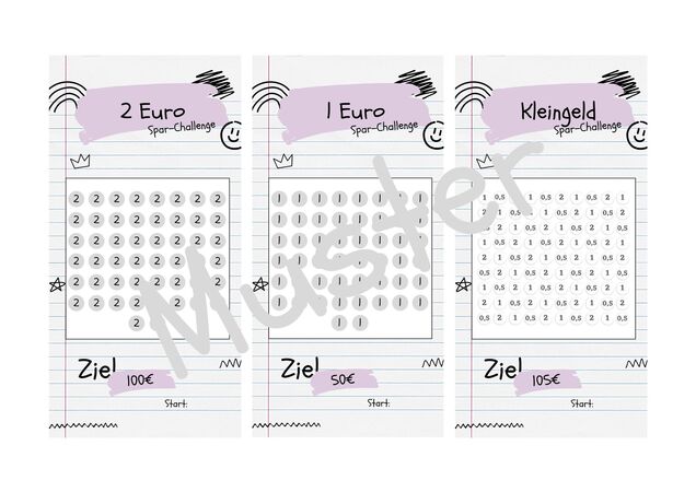 Spar Challenges Notiz Inkl Tracker F R Budgetplaner