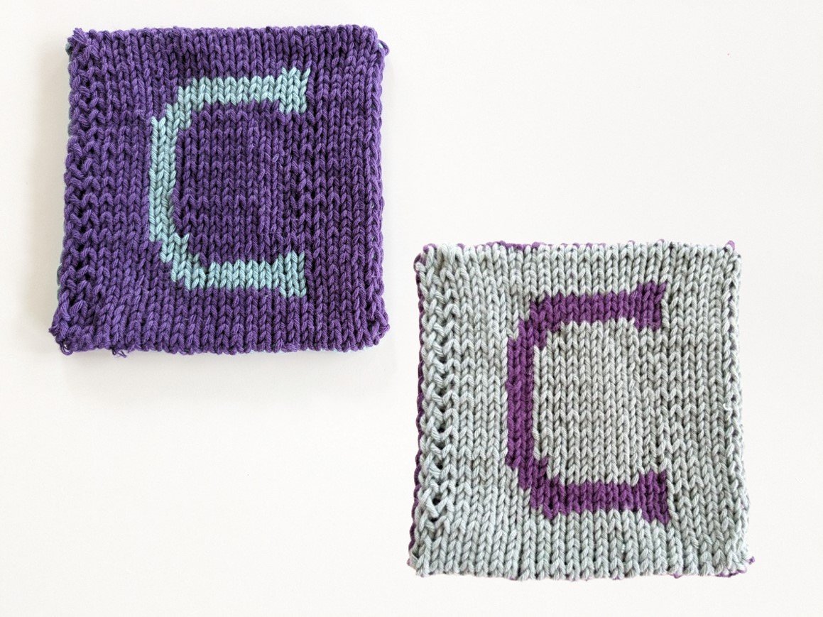 Blog-Inhaltsbild für 'Kostenlose Strickanleitung für ein "C" - in Doubleface'