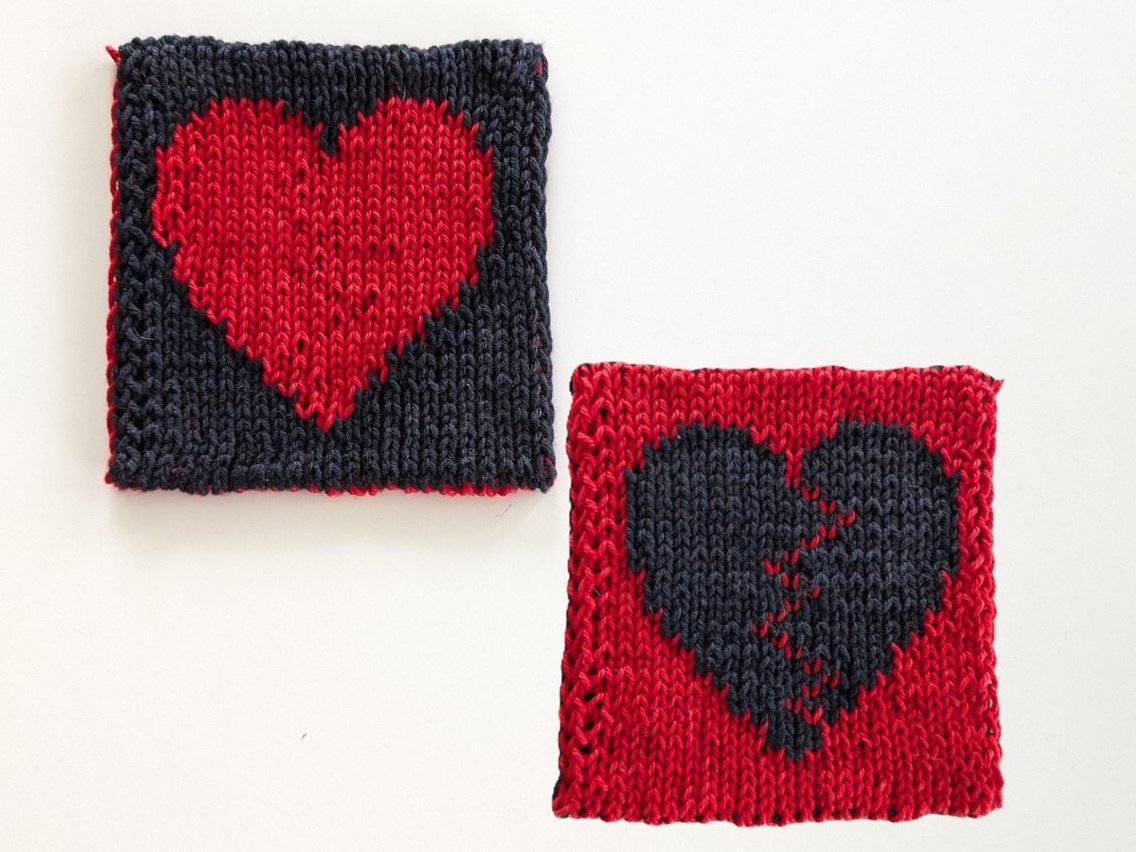 Blog content image for 'Love... or not? - Free double knitting pattern for a coaster / cleaning pad'