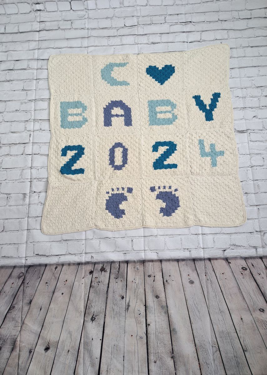 Blog content image for 'Free Crochet pattern for a Name Blanket in C2C'