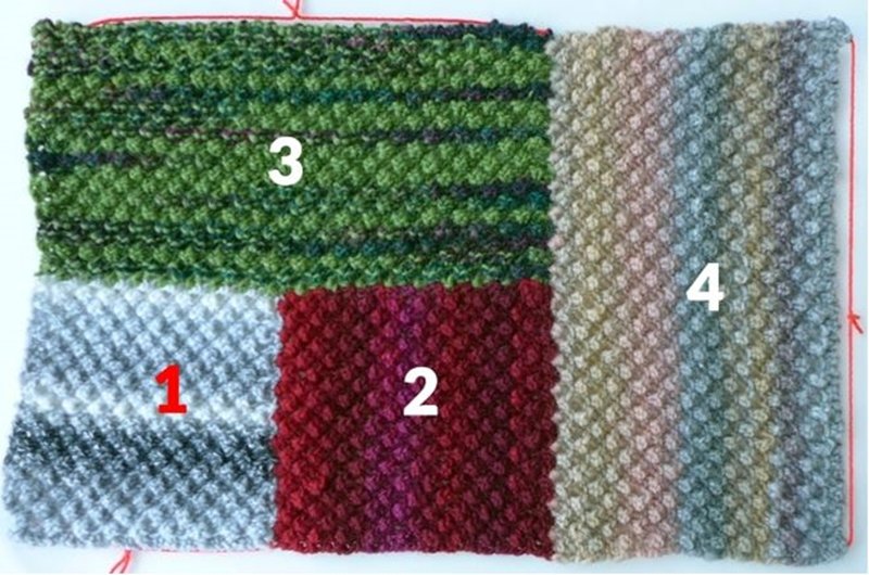 Blog-Inhaltsbild für 'Dornröschen-Patchwork-Decke aus Wollresten - Kostenlose Strickanleitung'