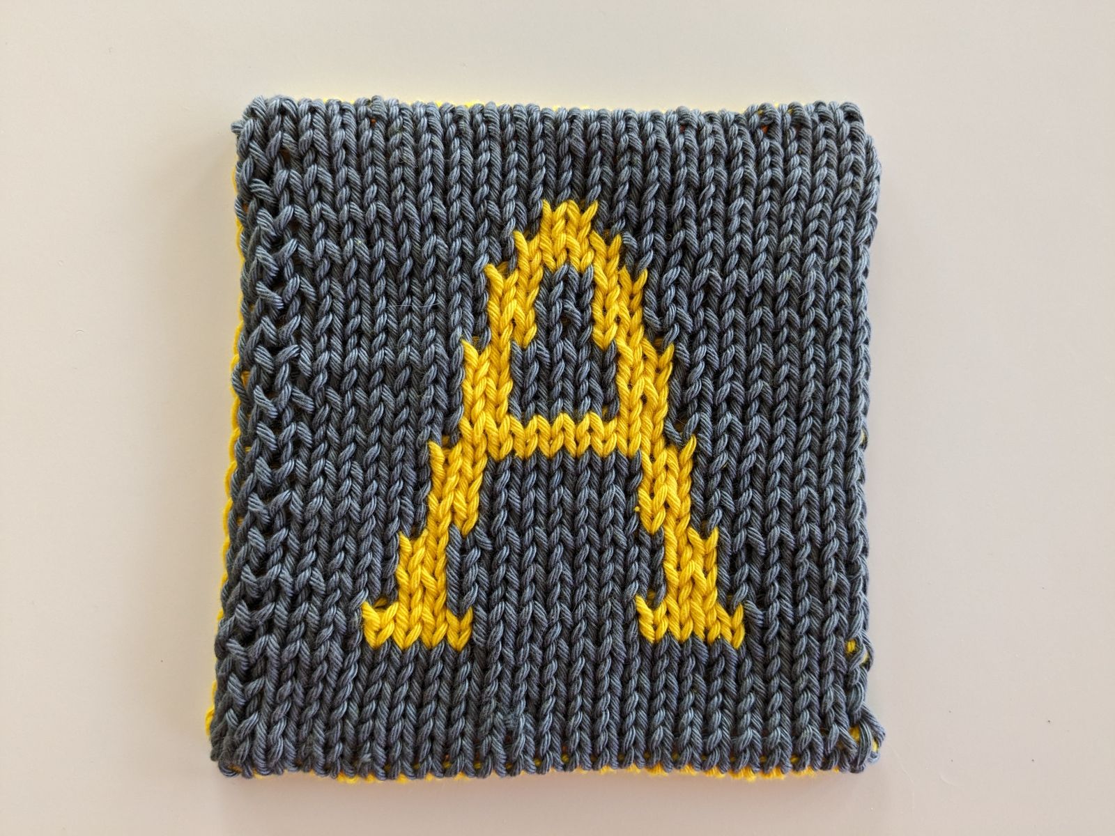 Blog content image for 'Free double knitting pattern for an "A"'