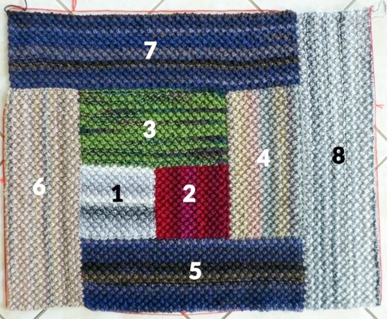 Blog-Inhaltsbild für 'Dornröschen-Patchwork-Decke aus Wollresten - Kostenlose Strickanleitung'