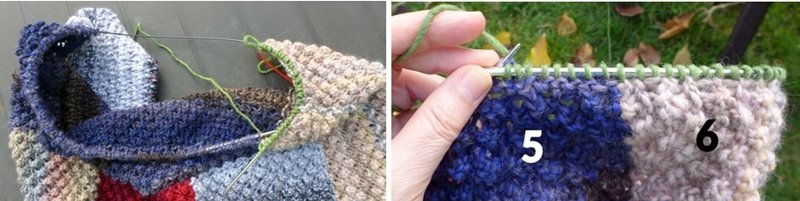 Blog-Inhaltsbild für 'Dornröschen-Patchwork-Decke aus Wollresten - Kostenlose Strickanleitung'