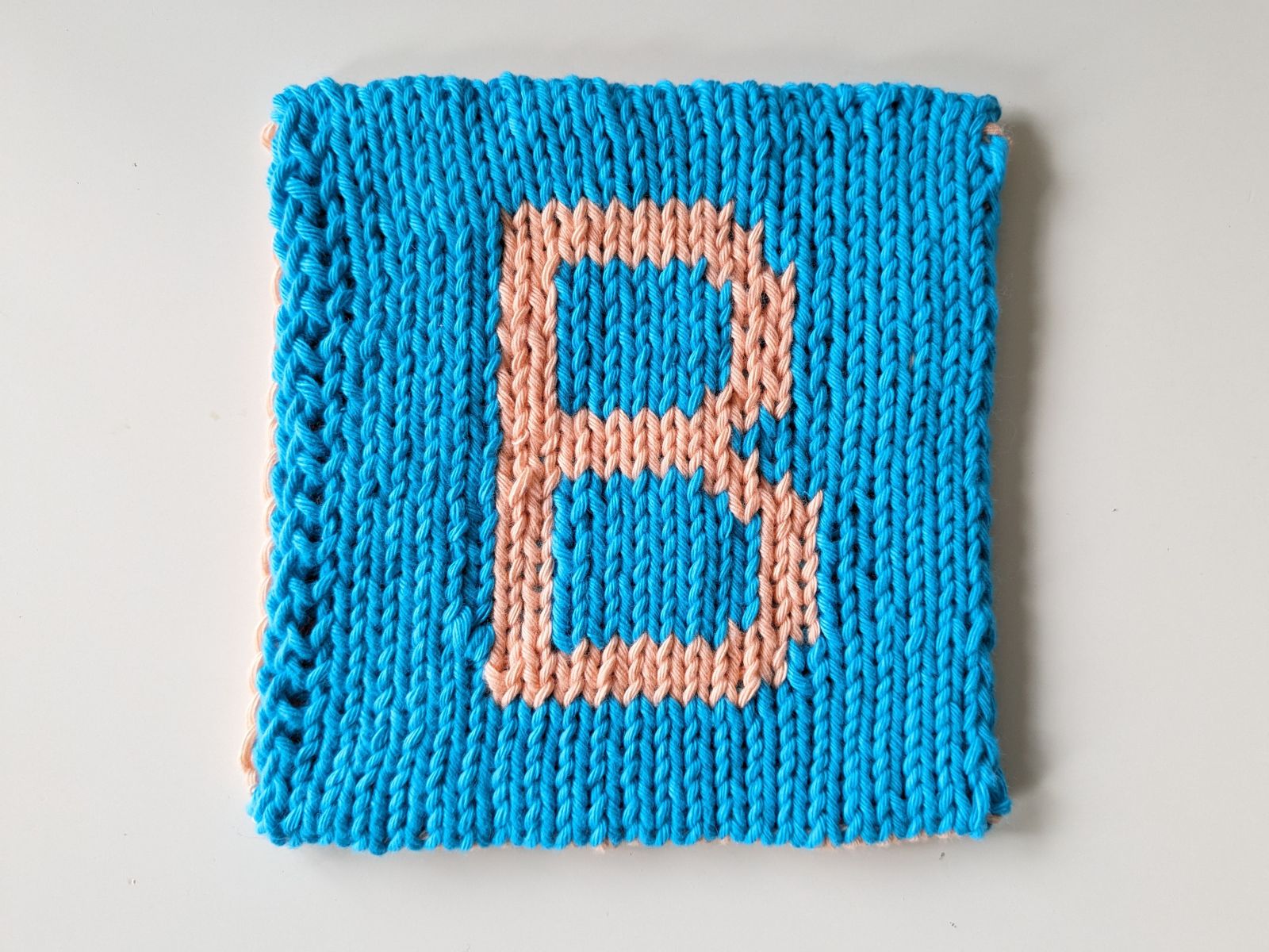 Blog content image for 'Free double knitting pattern for a "B"'