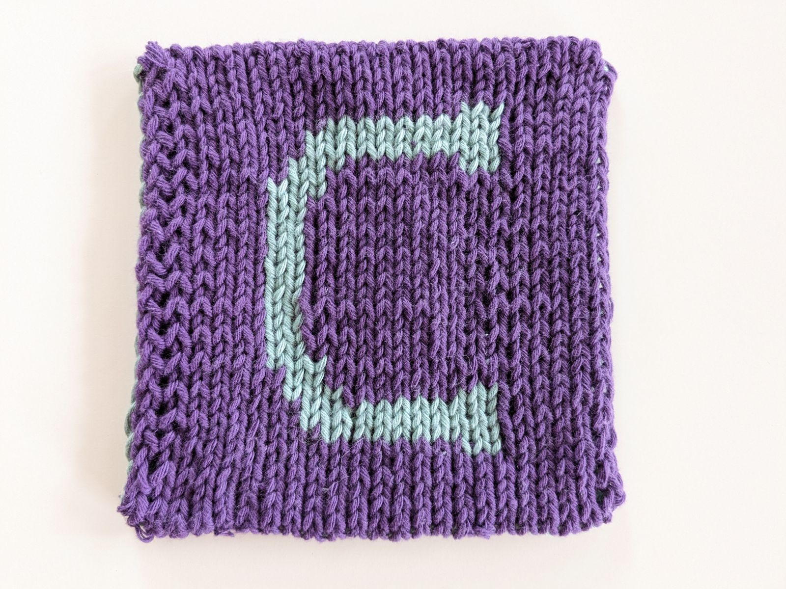 Blog content image for 'Free double knitting pattern for a "C"'