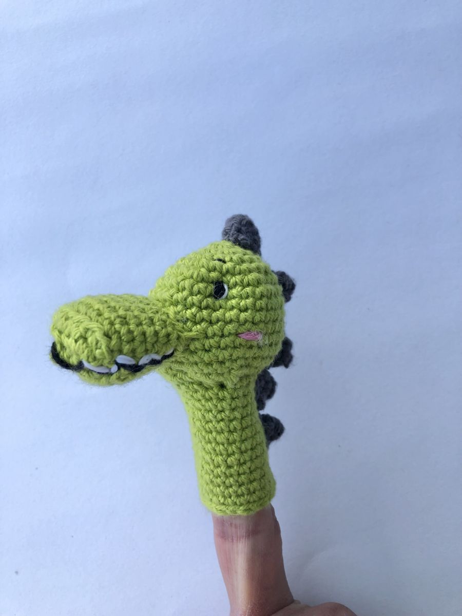 Blog-Inhaltsbild für 'Häkelanleitung Fingerpuppe Kroko'