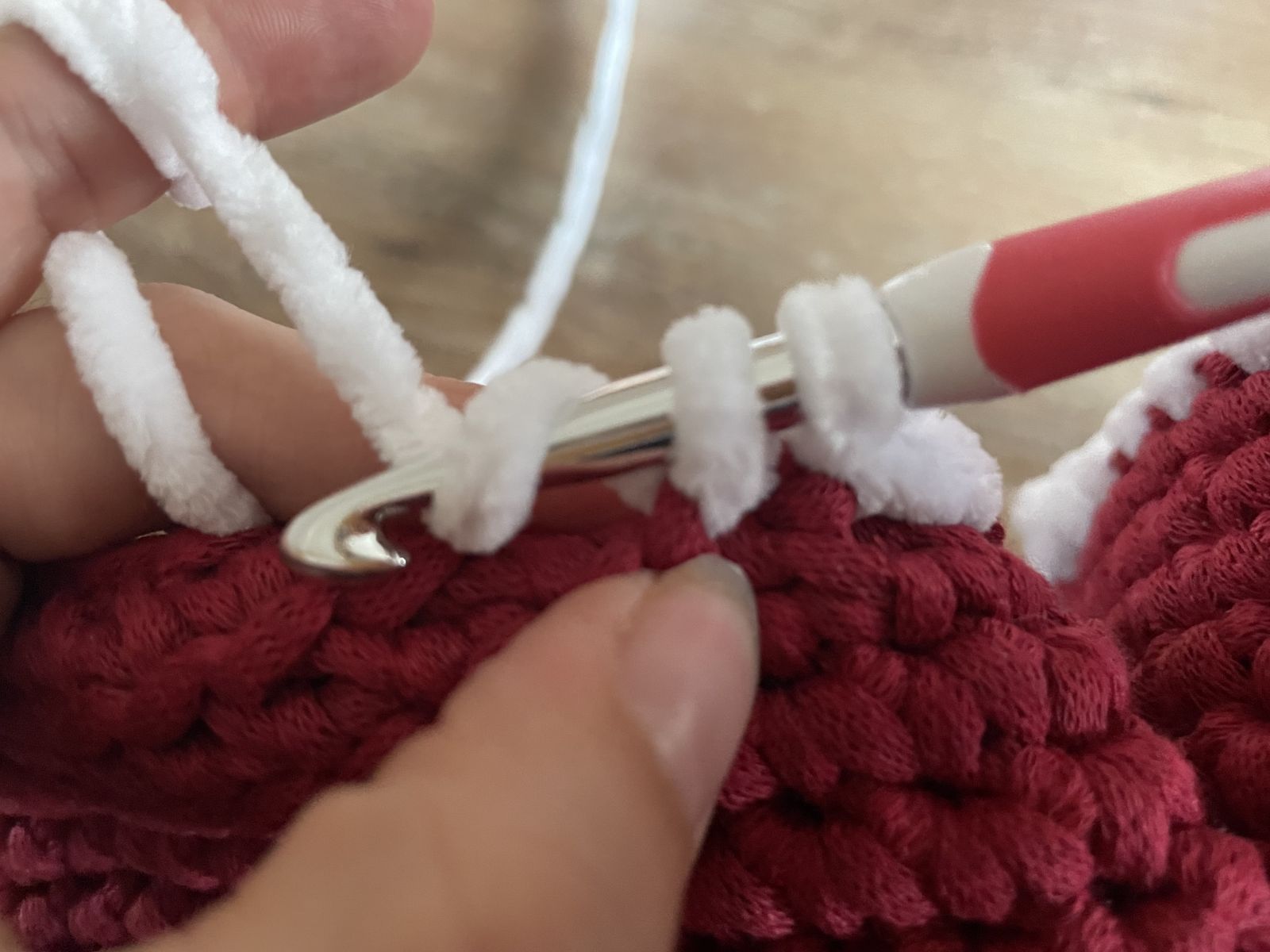 Blog content image for 'Crochet Santa Pants as gift wrapping or decorative bowl'