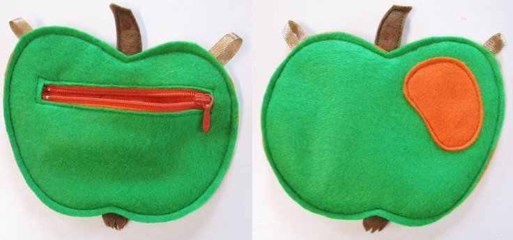 Blog-Inhaltsbild für 'Das Apfeltäschchen: Portemonnaie, Geldbörse oder Brustbeutel Versteckerlie, Nähanleitung mit Schnittmuster: Nähe dir einen Apfel aus Filz'