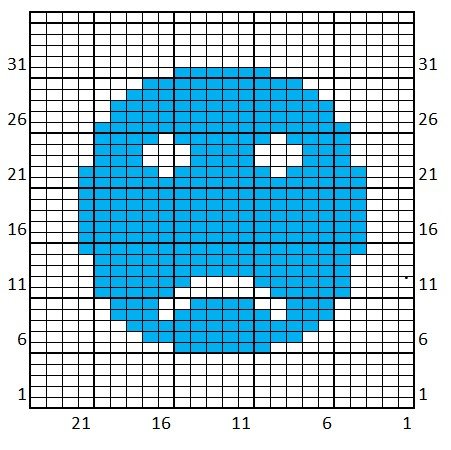 Blog content image for 'Free knitting pattern for a „Moody Smiley“ – as coaster or cleaning pad'