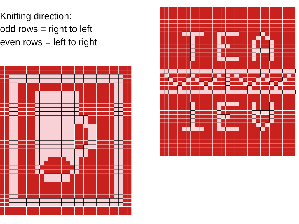 Blog content image for 'Knitting pattern for set of 2 coasters in doubleface technique'