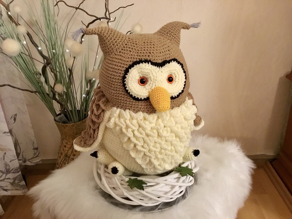 Flauschige Schneeeule Hedwig - Häkelanleitung