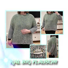 Der KAL hat echt Spaß gemacht und ich hatte den Big Flauschi nach 5 Tagen fertig! Ein kuscheliger oversize Pulli, jetzt schon ein Lieblingsteil im Kleiderschrank.
Danke Anja, für die schöne, detaillierte Anleitung, bei der nichts schiefgehen kann!