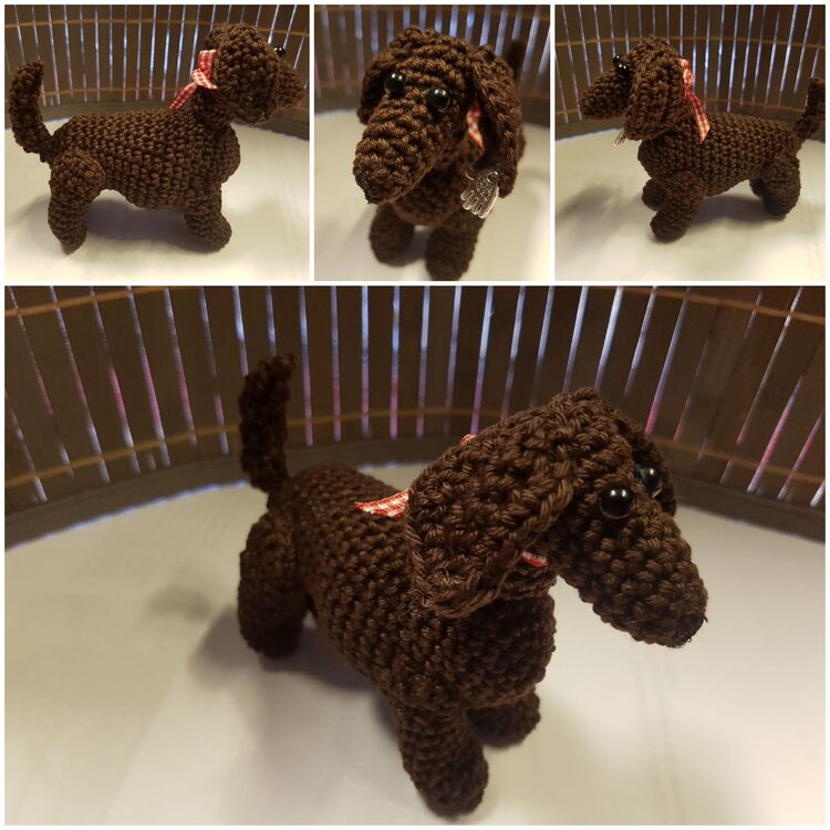 Häkelanleitung Amigurumi kleiner Dackel - PDF