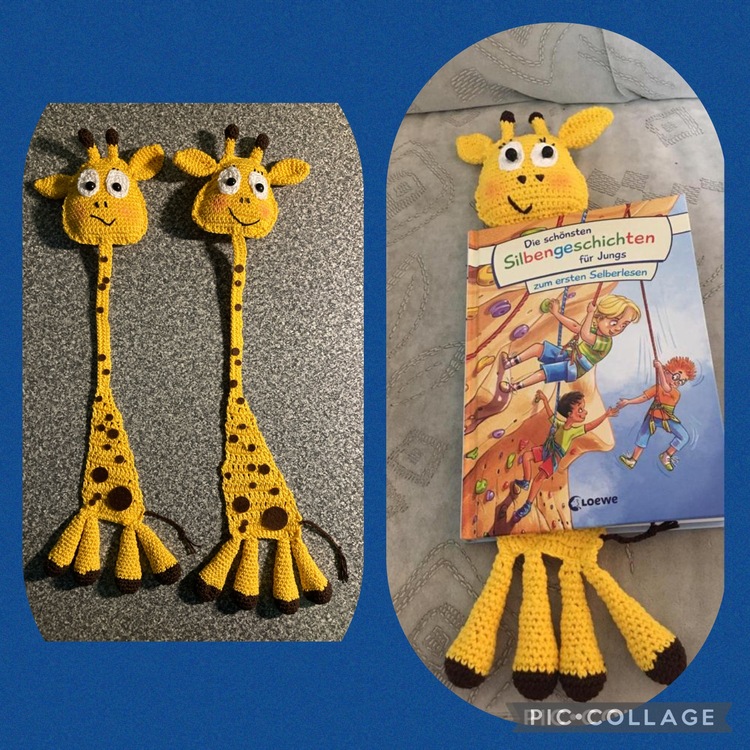 Lesezeichen Giraffe Häkelanleitung