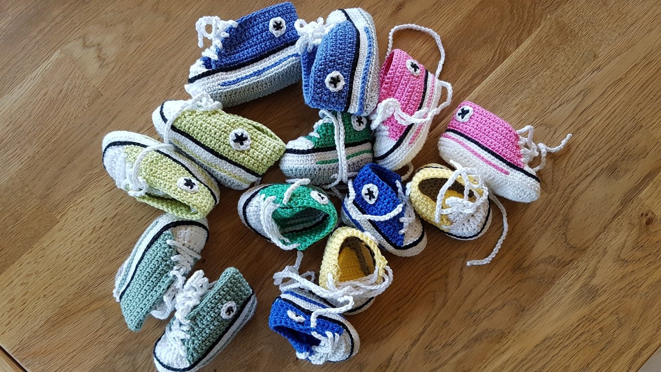 H&auml;kelanleitung f&uuml;r trendige Babyschuhe