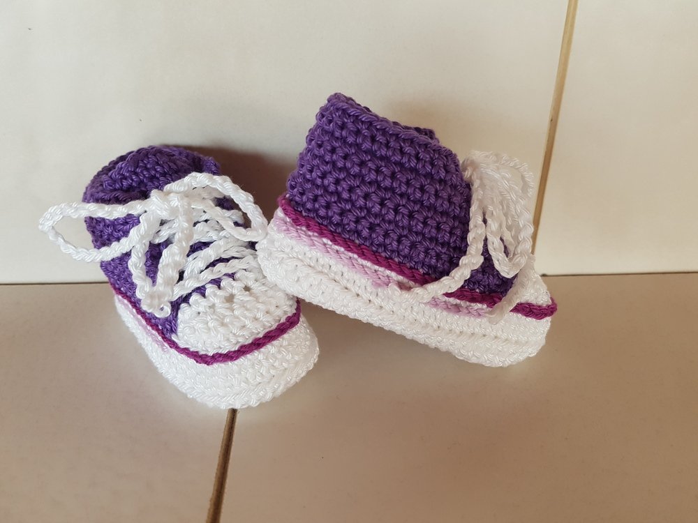 H&auml;kelanleitung f&uuml;r trendige Babyschuhe