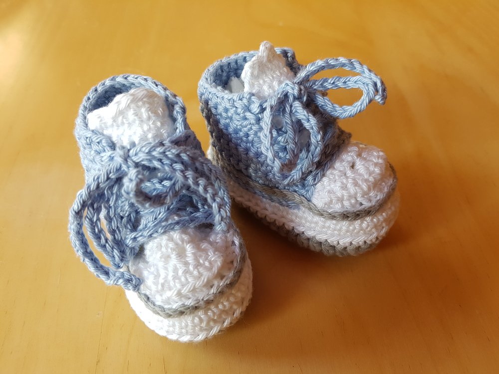 H&auml;kelanleitung f&uuml;r trendige Babyschuhe