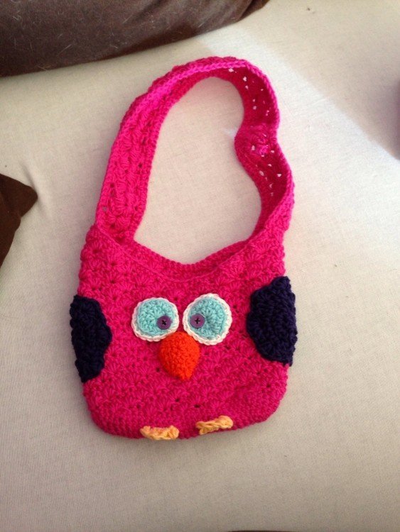 Children&#039;s bags &quot;Owl&quot;, en/de,  25 cm width x 30 cm height