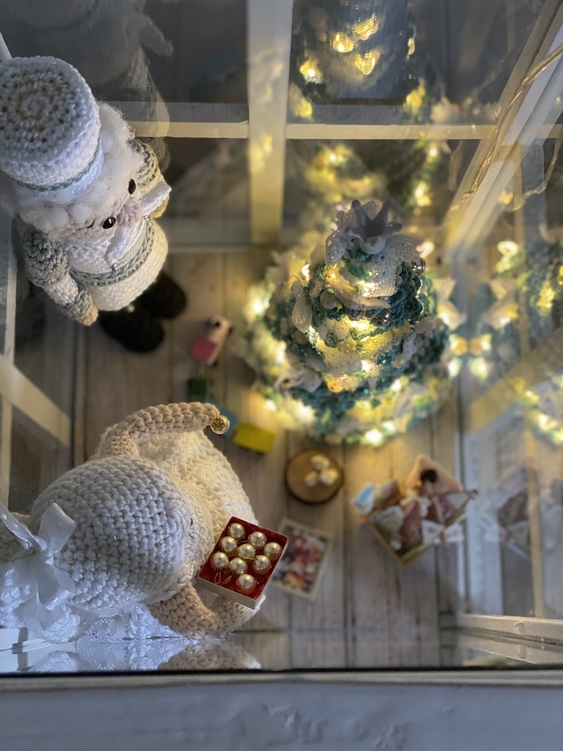 beleuchtete Deko &quot;Wir schmücken den Weihnachtsbaum&quot;