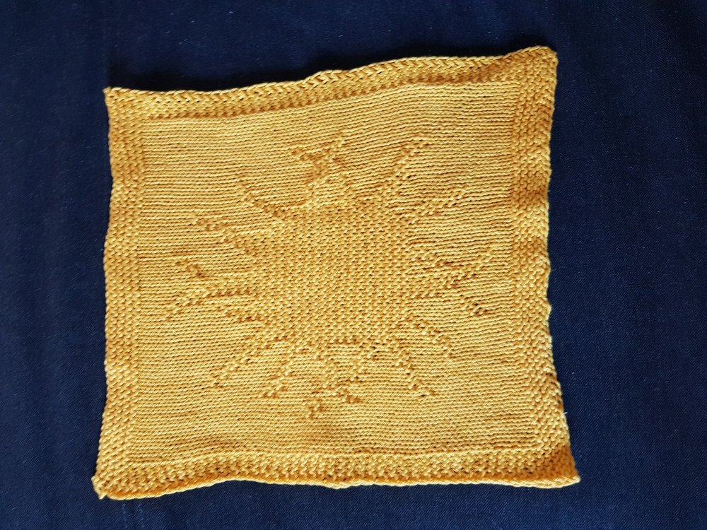 Strickanleitung Waschlappen / Spültuch &quot;Sonnengruß&quot; - ganz einfach