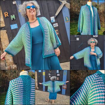 HexagonJacke mit Streifenmmuster von Petra Perle - eine wahnsinnig tolle Anleitung für eine spektakuläre Jacke! Sie macht sehr viel Freude und ist ein echter Hingucker und einfach zu häkeln!