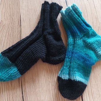 Socken nach Patent mit Käpchenferse und Bandspitze