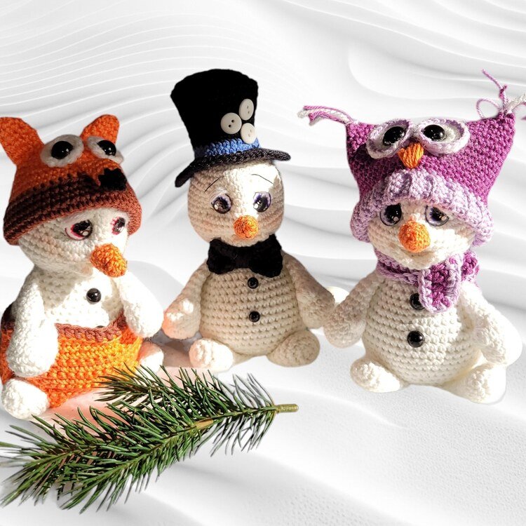 Crochet Pattern &quot;Snowies&quot; Outfit - Mix Snowman