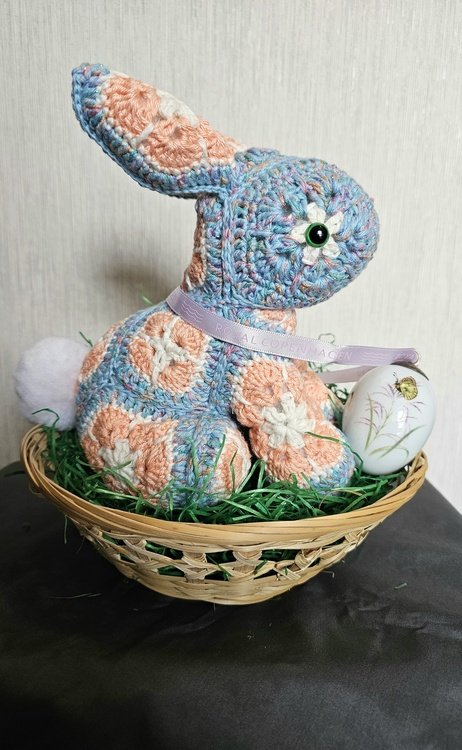 A little Bunny crocheted with African Flowers Crochet pattern PDF