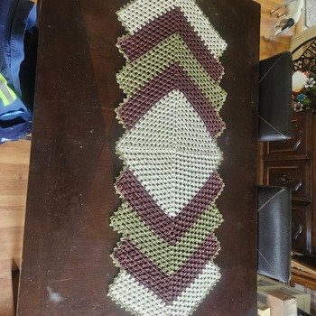 First attempt, finished product gave it to my Mother-in-law for her dining room table.