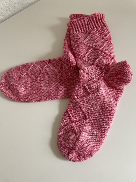 Toe-up Socken, Euklid, Strickanleitung Größe 36-43