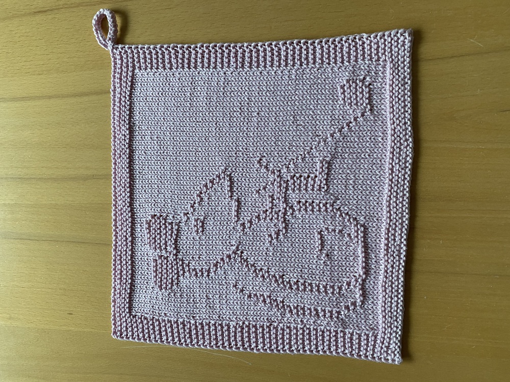 Strickmotiv „ Strickmaus / Wollmaus “ für Spültuch Deckchen Maus stricken