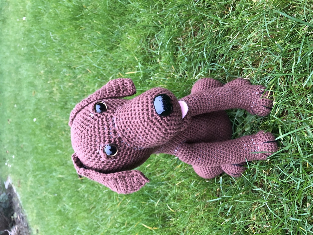 Crochet Pattern Abby the lab, crochet a sitting dog, amigurumi dog by jennysideenreich