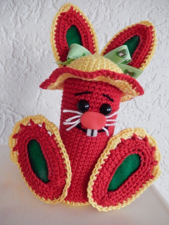 Anleitung Amigurumi „Witzige Bunte Häschen„ 8 cm ohne Ohren 14 cm mit Ohren