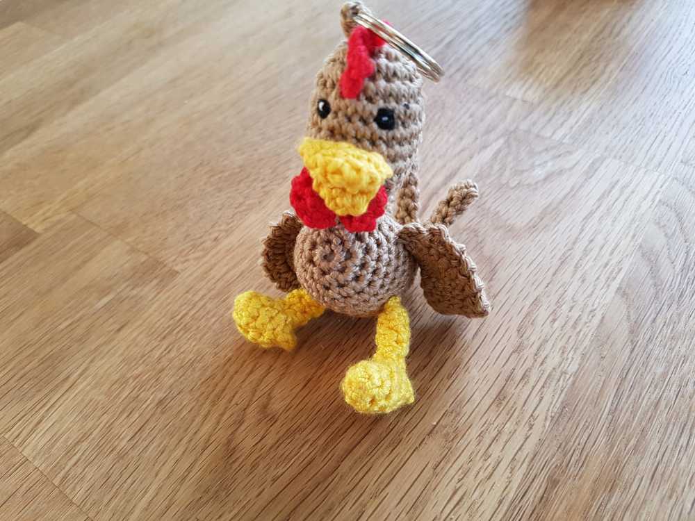 Häkelanleitung Huhn Schlüsselanhänger / Geschenkanhänger