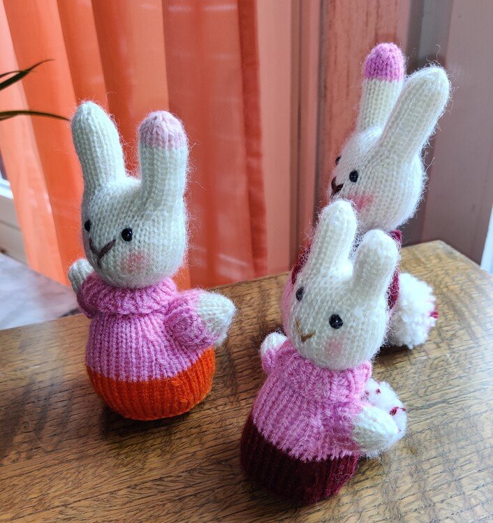 Mini Bunny &quot;The Stash Gobblers #04&quot; knitting pattern