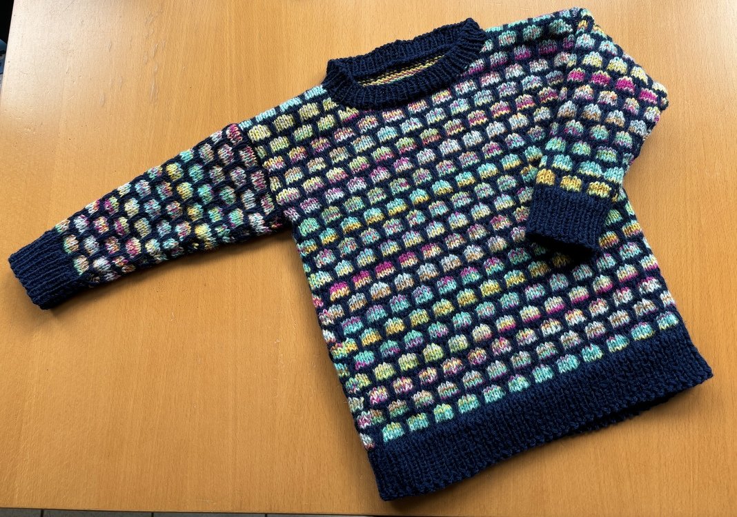 Strickanleitung Kinderpullover &quot;Feinstrumpf Color&quot; 757177