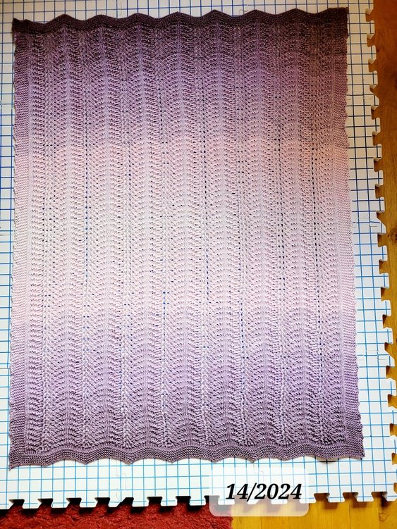 Strickanleitung Babydecke, Plaid, Wellenmuster, Größe ca. 60 x 70 cm, für Anfänger geeignet