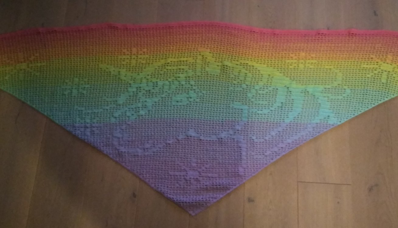 Motive scarf Unicorn, unicorn triangular scarf, crochet pattern