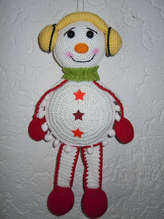 Anleitung Amigurumi „Schmuse Schneemann Pärchen„ 28 cm groß