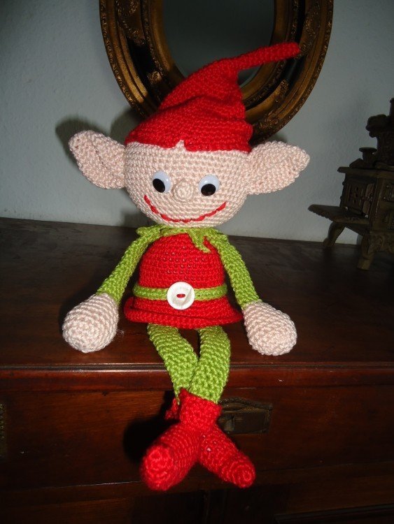 Häkelanleitung, Weihnachtself, Zwerg, Amigurumi, 18 Seiten PDF