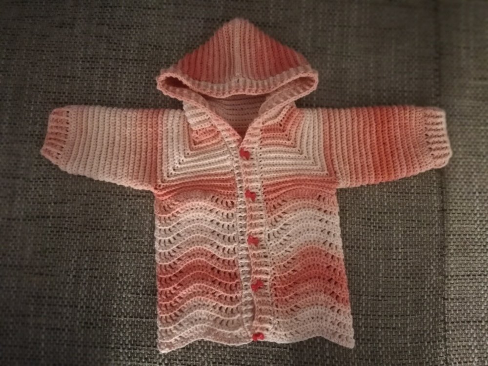 Baby- &amp; Kinderjacke &quot;Lagune&quot;, PDF/Video, Gr. 50-128 (Raglan, Wellenmuster)