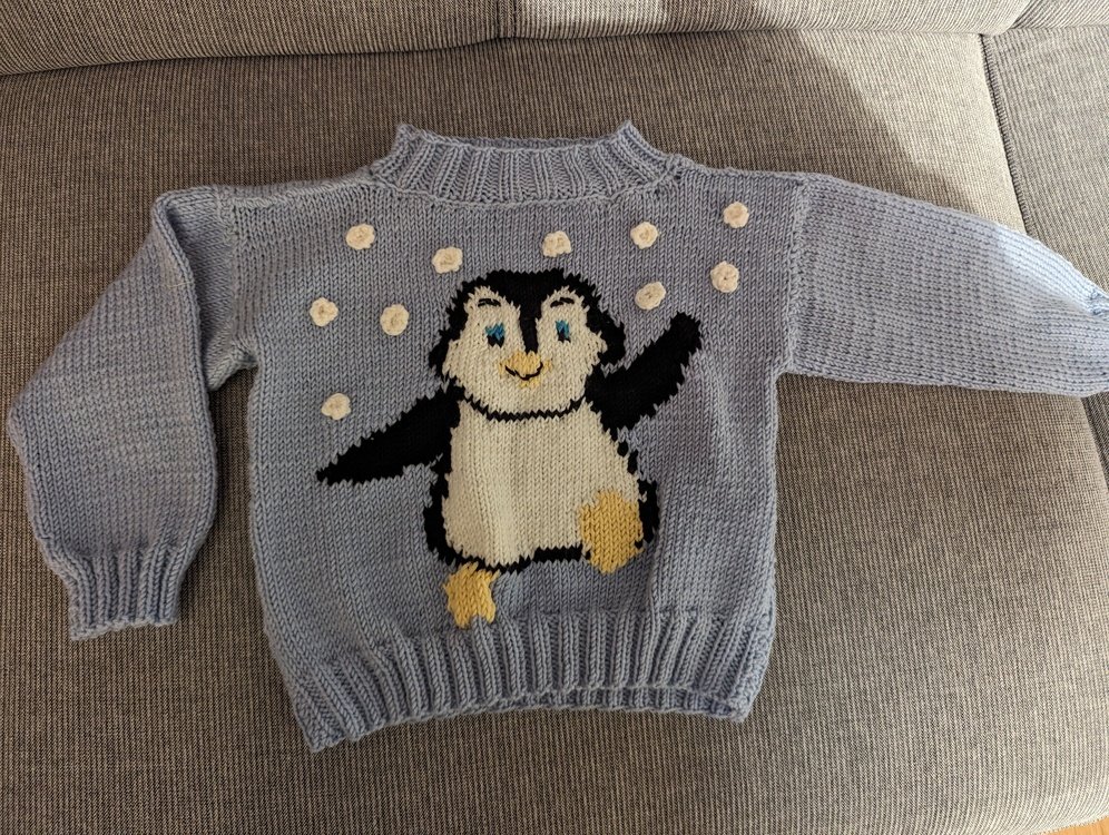 Strickanleitung Pullover Pinguin in 2 verschiedenen Größen