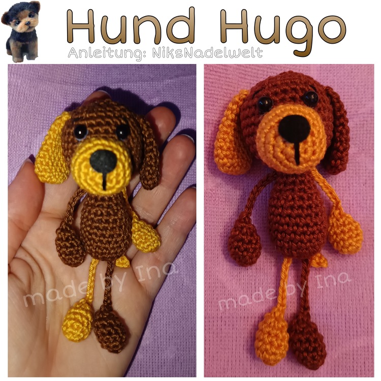 Häkelanleitung - Taschenbaumler Hund Hugo