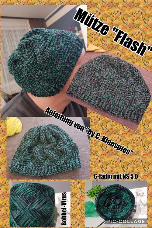 Häkelanleitung &quot;Flash&quot; für eine Mütze o. Beanie