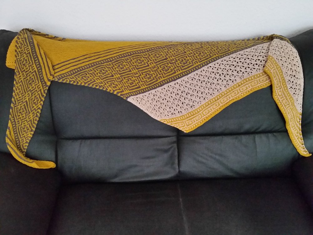 Strickanleitung Dreieckstuch mit Mosaikmuster &quot;Callisto&quot;