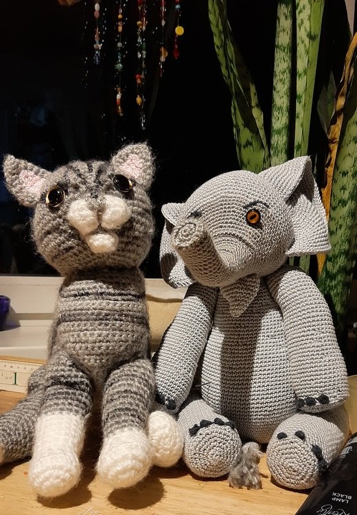 Häkelanleitung Amigurumi / Elefanten-Mädchen Sophie &amp; Maus Jerry