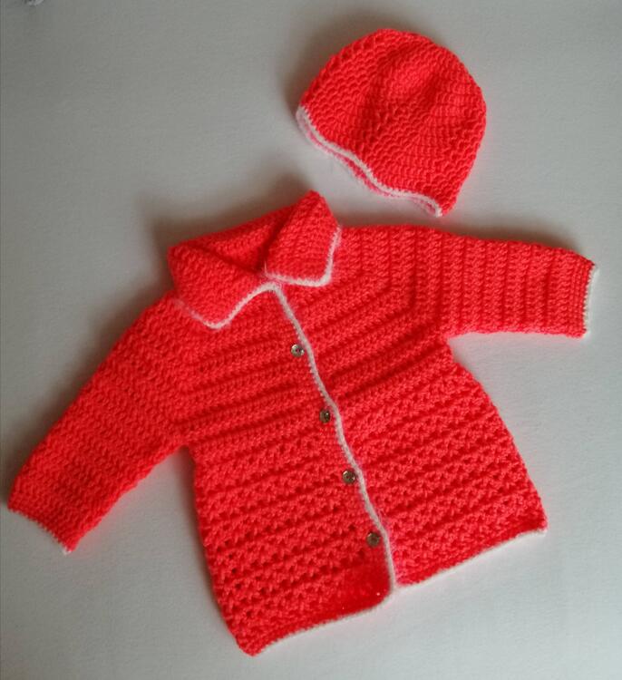 - MINI MATILDA - Babymantel/ Jacke häkeln, ab Größe 42/44 Puppe - 86/92 Kleinkind. mit Kapuze oder Kragen