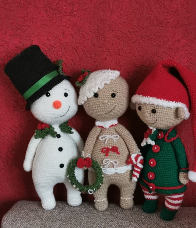 Kuschelschnuffelbande Weihnachts-Trio, Amigurumi